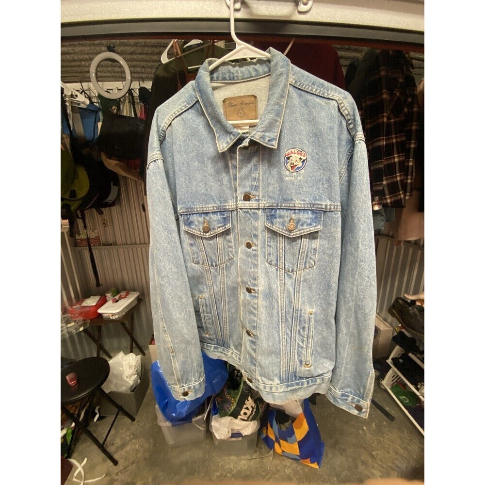 Three Rivers Denim Jacket 80s Vintage Waldo’s Bbq AZ 2XL